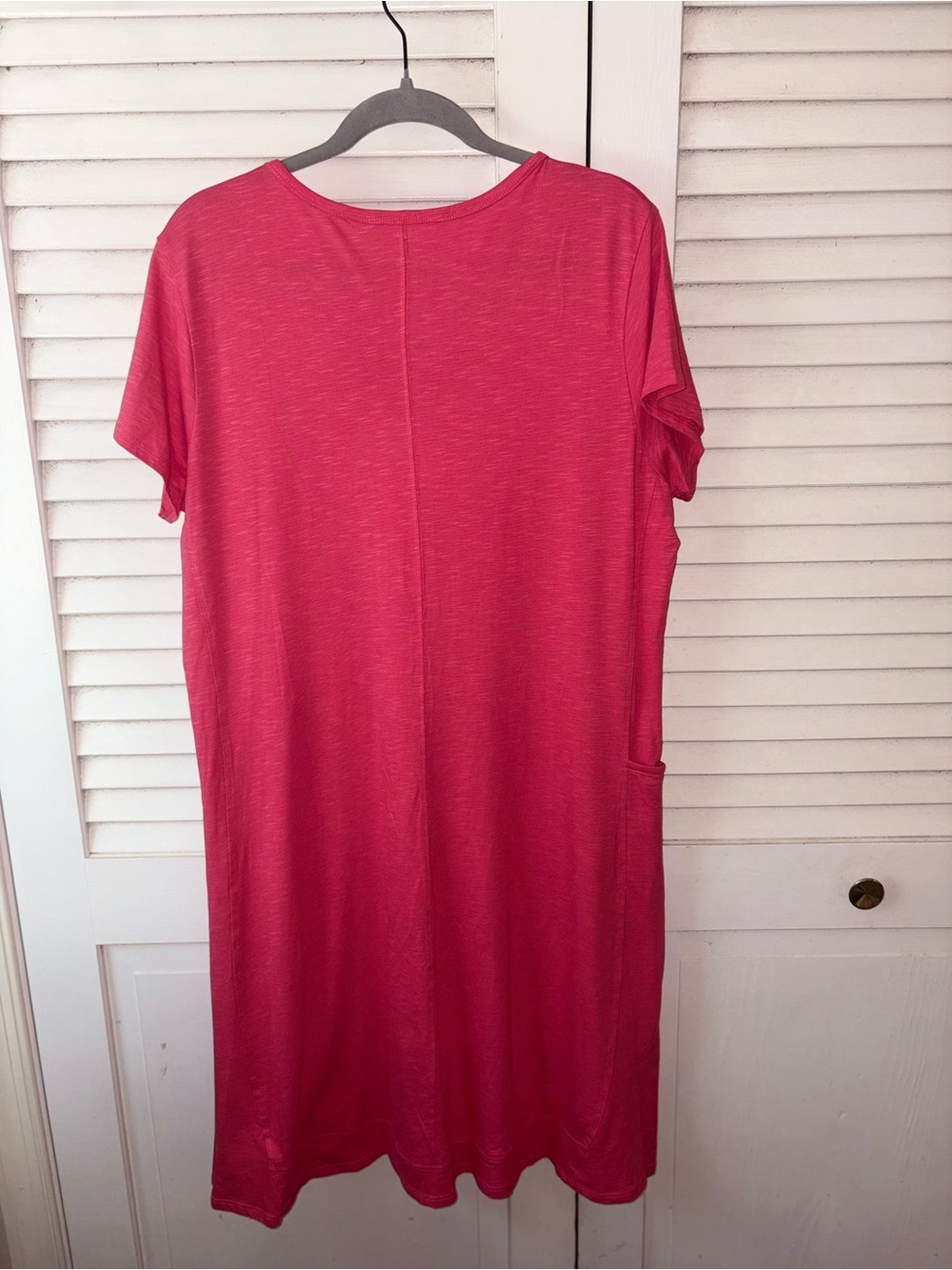 Toad&Co Marley Dress XL Pink Organic Cotton TENCEL V Neck Tee Dress - Picture 4 of 5